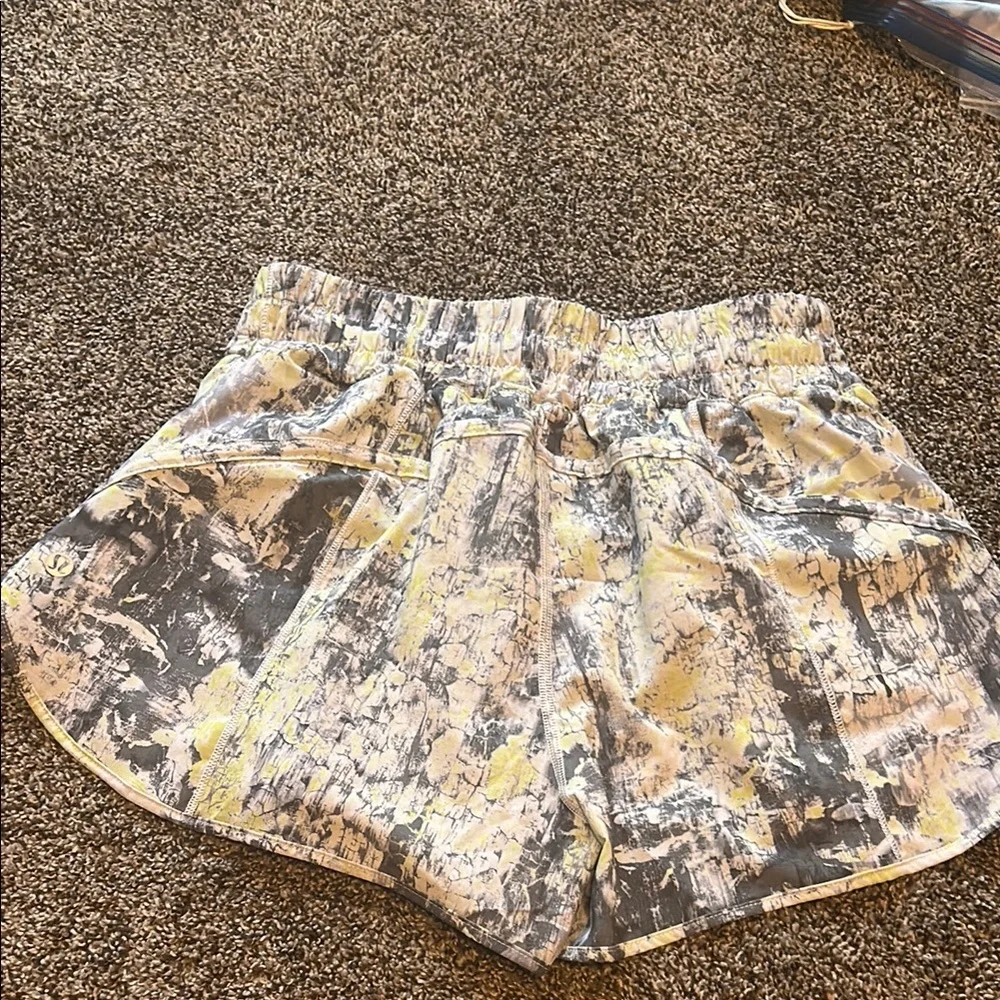 Lululemon Athletica Gray and Yellow Athletic Shorts - Picture 2 of 4